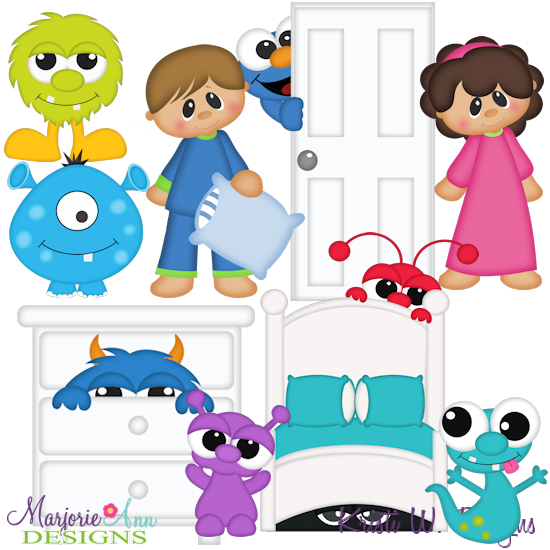 Monster Under The Bed SVG Cutting Files + Clipart - Click Image to Close